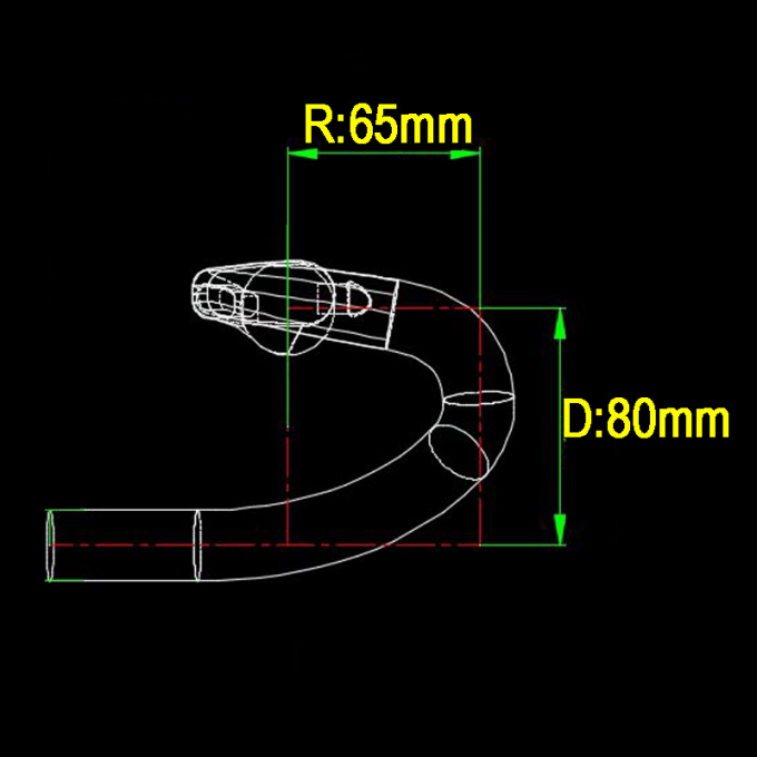 31.8mm কার্বন ফাইবার রোড হ্যান্ডেল 80MM/65MM ড্রপ/রিচ ফ্ল্যাশড বার শেষ কালো 8